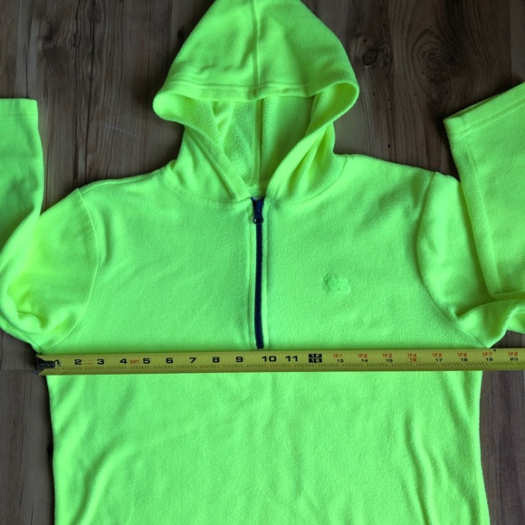 OLD NAVY Pullover Fleece Hoodie Shirt 1/2 Zip Pockets Medium Yellow Boy’s UNISEX - Picture 4 of 11